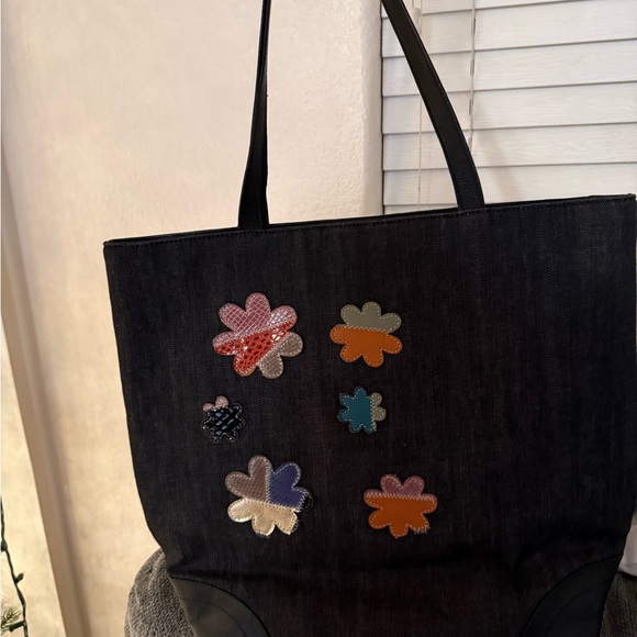Sharif Denim Butterfly Tote Bag - Picture 2 of 7